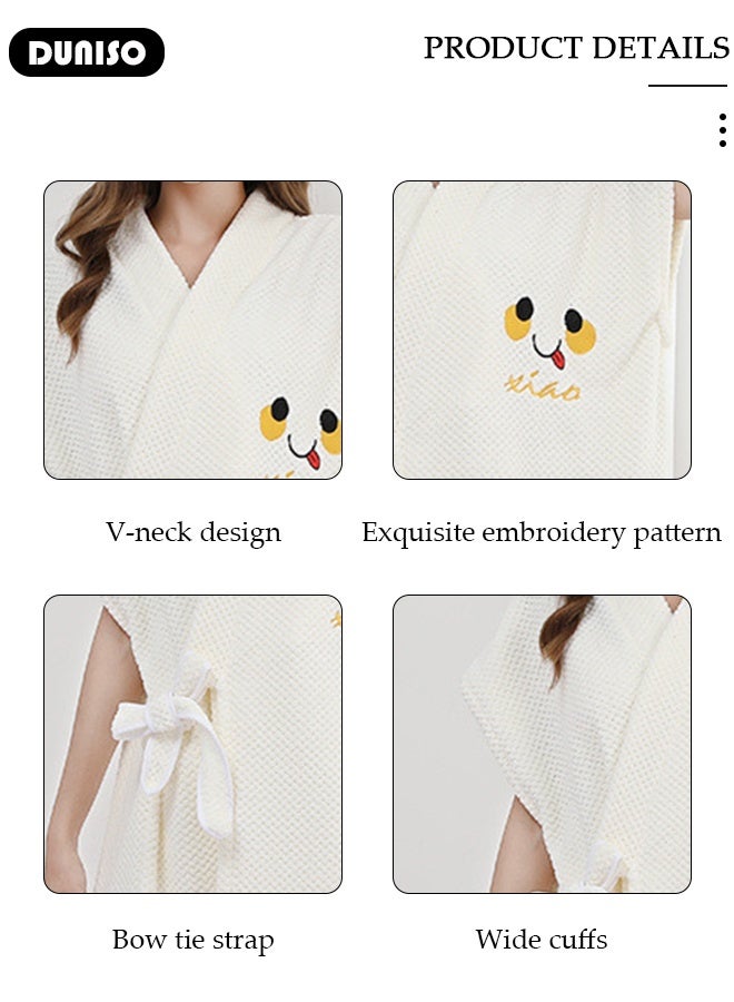 DUNISO روب ناعم ماص للنساء - رداء استحمام قابل للارتداء - منشفة استحمام قابلة للتنفس - أردية استحمام صيفية سريعة الجفاف وخفيفة الوزن ومريحة لمنتجع صحي ومنزل وفندق - Image 4