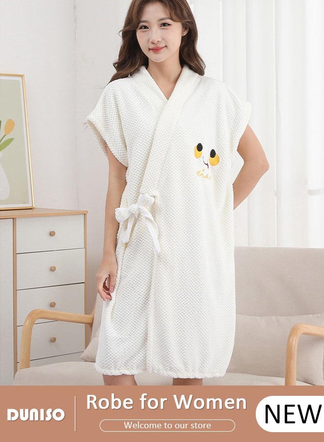 DUNISO روب ناعم ماص للنساء - رداء استحمام قابل للارتداء - منشفة استحمام قابلة للتنفس - أردية استحمام صيفية سريعة الجفاف وخفيفة الوزن ومريحة لمنتجع صحي ومنزل وفندق - Image 1