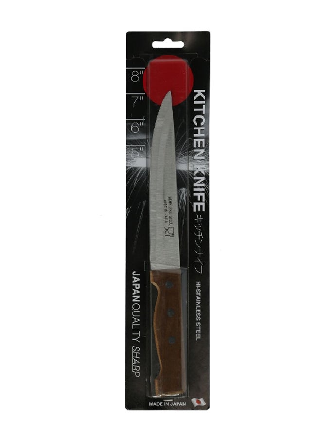 HONEYBEE - Stainless Steel Carving Knife with Ergonomic Handle Brown and Silver 7 Inch 4098-MC-7 - Image 1