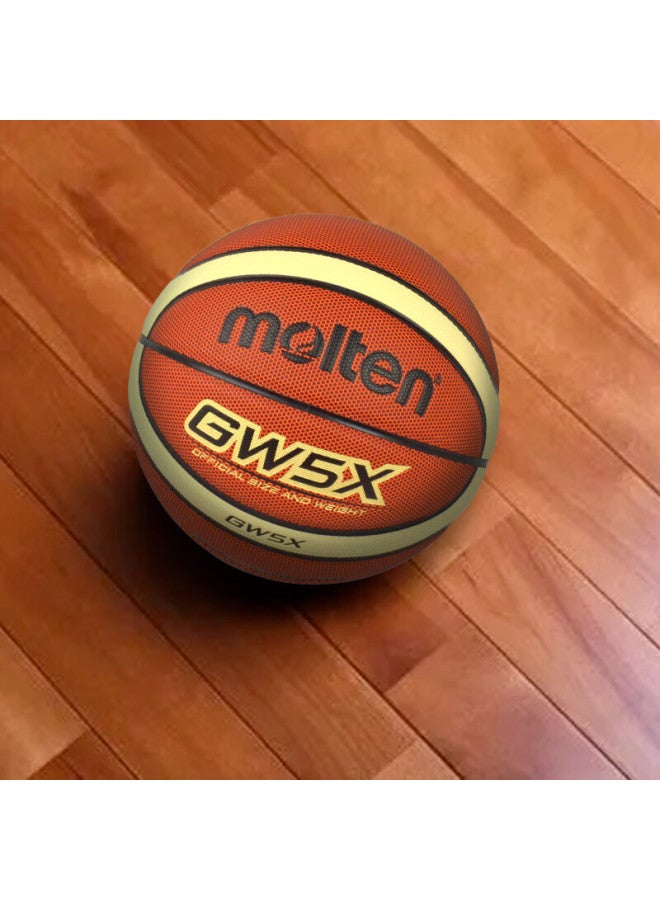 مولتين Molten كرة السلة مقاس 5 للطلاب، للاستخدام في الداخل والخارج، مادة PU، GW5x - Image 1