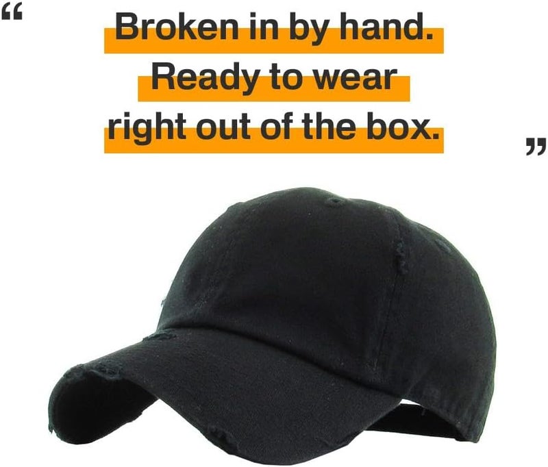 KBETHOS Vintage Washed Distressed Cotton Dad Hat Baseball Cap Adjustable Polo Trucker Unisex Style Headwear - Image 4