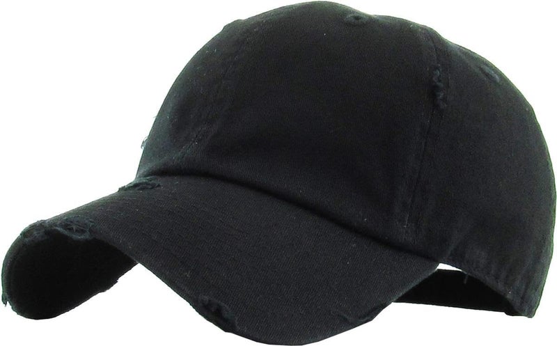 KBETHOS Vintage Washed Distressed Cotton Dad Hat Baseball Cap Adjustable Polo Trucker Unisex Style Headwear - Image 1