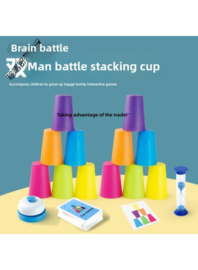 Children's Interactive Overlapping Music Logical Thinking Concentration Vs. Parent-child Kindergarten Toys Desktop Games-Color:3 Colors 【random Stacking Cups】  - Image 2