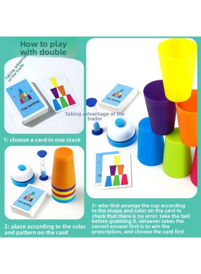 Children's Interactive Overlapping Music Logical Thinking Concentration Vs. Parent-child Kindergarten Toys Desktop Games-Color:3 Colors 【random Stacking Cups】  - Image 5