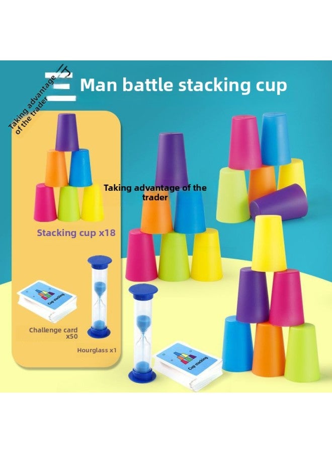 Children's Interactive Overlapping Music Logical Thinking Concentration Vs. Parent-child Kindergarten Toys Desktop Games-Color:3 Colors 【random Stacking Cups】  - Image 3