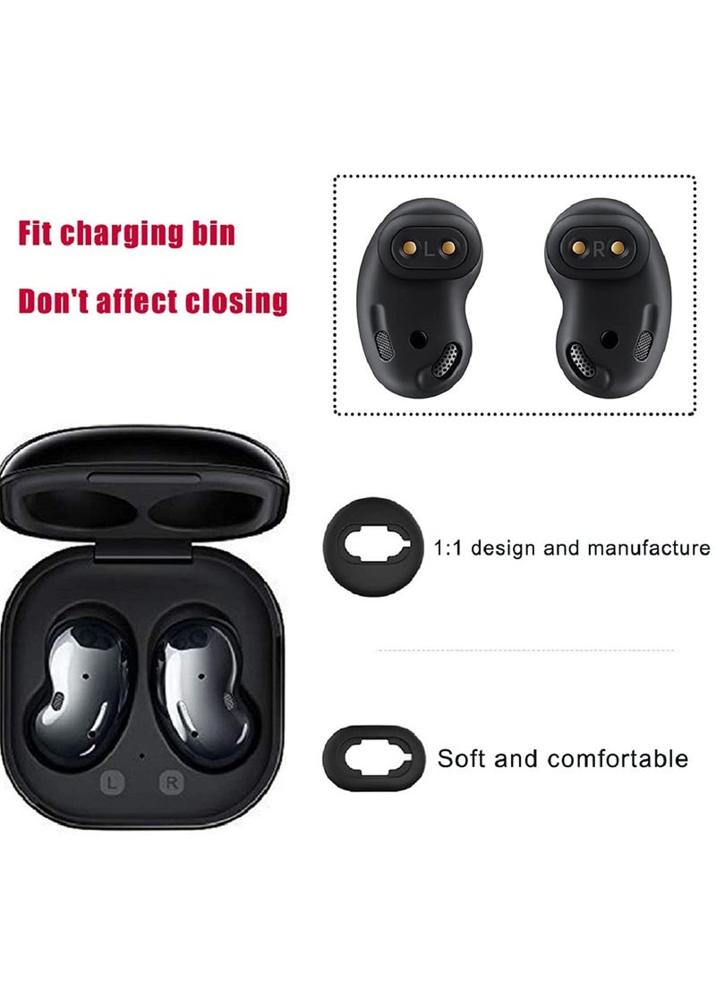 SYOSI - Ear Wing for Galaxy Buds Live 2020 Earbuds Tips Soft Anti Lost Replacement Silicone Ear Gel 4 Pairs Black - Image 1
