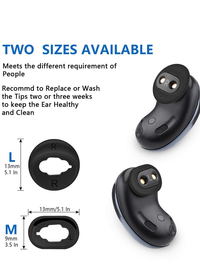 SYOSI - Ear Wing for Galaxy Buds Live 2020 Earbuds Tips Soft Anti Lost Replacement Silicone Ear Gel 4 Pairs Black - Image 1