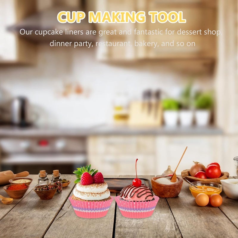 200pcs Colorful Paper Muffin Cups Baking Cupcake Liners Standard Size Rainbow Muffin Wrappers for Birthday Party Dessert Baking - Image 4