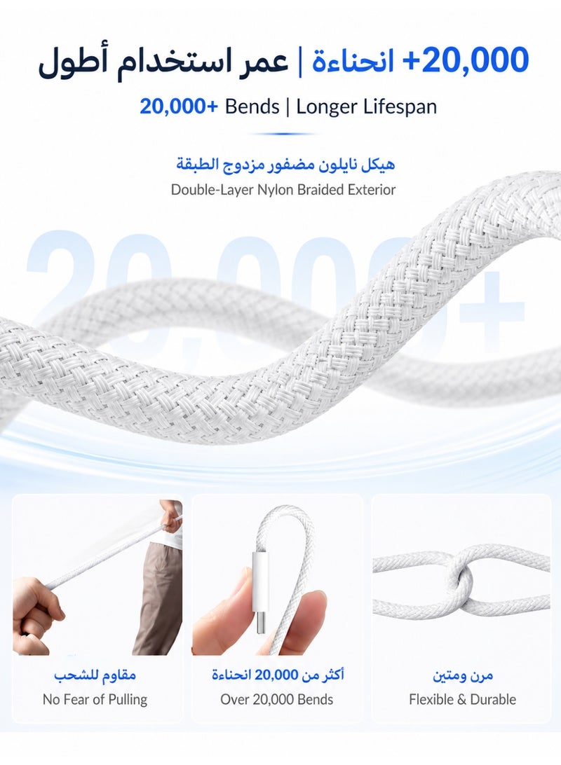 ZapLin Type C Cable 60W USB C to C Fast Charger Cable, 1M Braided Woven Charging Cord for iPhone 17/16/15 Pro Max/Plus, MacBook Pro/Air, iPad Air 4/5, Mini 6, iPad Pro 12.9/11, Samsung Galaxy - Image 3