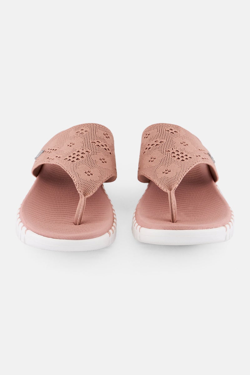 SKECHERS Women Go Walk Smart Slip On Slippers, Rose Pink  - Image 4