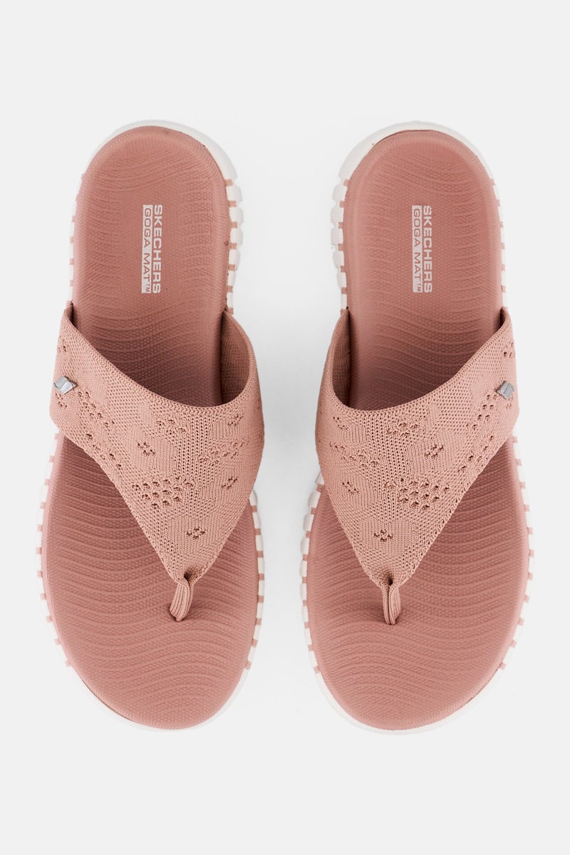 SKECHERS Women Go Walk Smart Slip On Slippers, Rose Pink  - Image 3