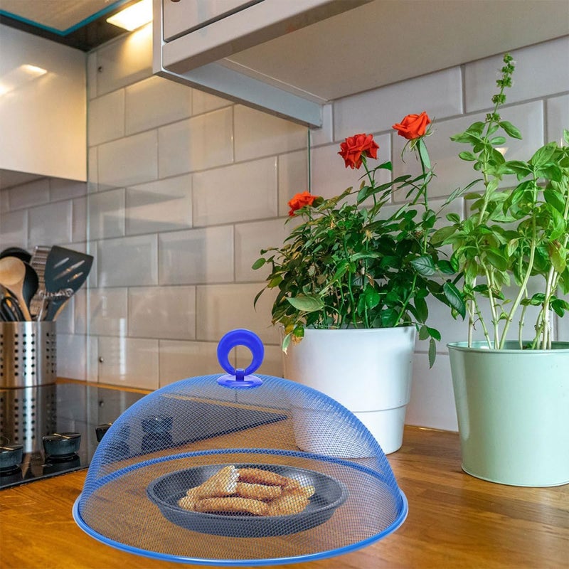 2pcs Metal Mesh Food Cover Dome 28cm Blue Food Protection Cover Tent for Dining Table Kitchen Restaurant Use - Image 5