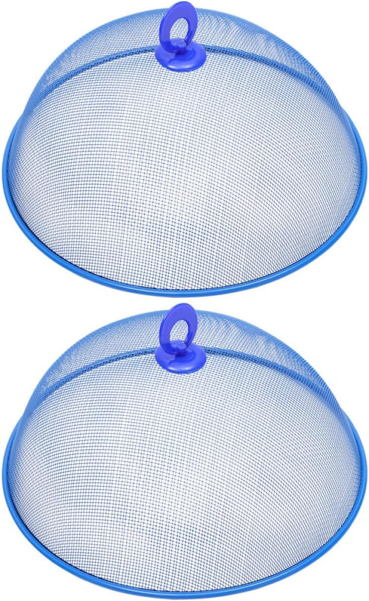 2pcs Metal Mesh Food Cover Dome 28cm Blue Food Protection Cover Tent for Dining Table Kitchen Restaurant Use - Image 1