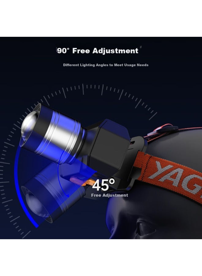 Yage Induction Headlamp Zoomable High Brightness Long Battery Life Fishing Night Fishing Sea Hunting Outdoor Head-mounted Mining Lamp - Image 4
