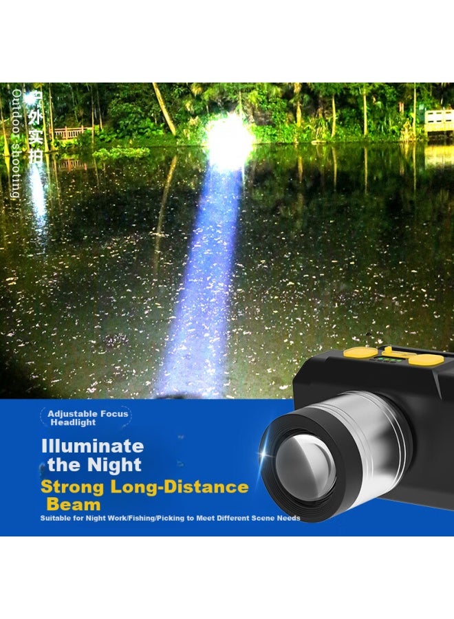 Yage Induction Headlamp Zoomable High Brightness Long Battery Life Fishing Night Fishing Sea Hunting Outdoor Head-mounted Mining Lamp - Image 3