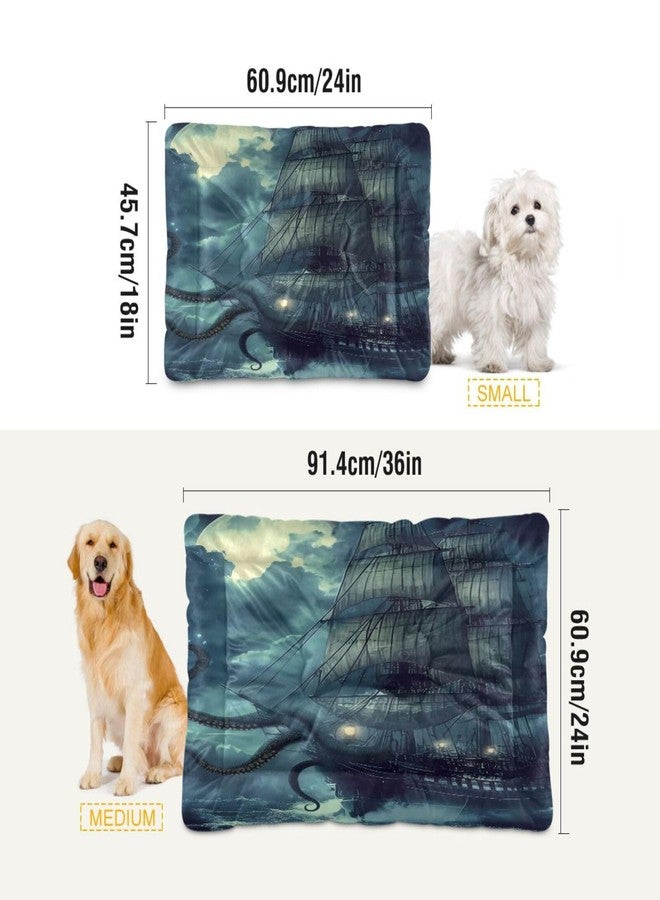 KEEPREAL Pirate Ship Dog Bed & Cat Bed for Small/Medium Pets, Ultra Soft Calming Washable Pet Bed with Non-Slip Bottom, 18x24 Inch（791） - Image 3