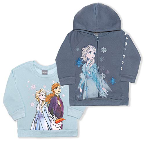 Disney Princess Girls 2 Piece Zip Up Hoodie and Sweatshirt for Toddler and Little Kids - Image 1