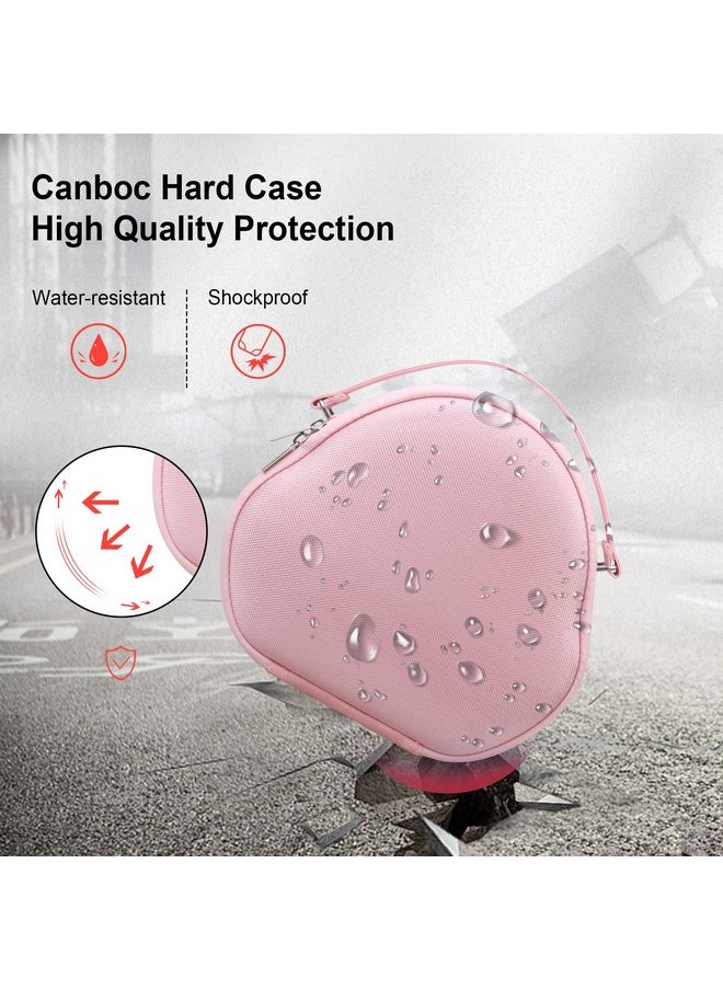 Canboc Canboc Airpods Max Case for Apple AirPods Max Wireless Over-Ear Headphones, Hard Carrying Travel Smart Headphones Case, Extra Space fits Cable, Charger, Upgrade-Pink (Fabric)  - Image 5