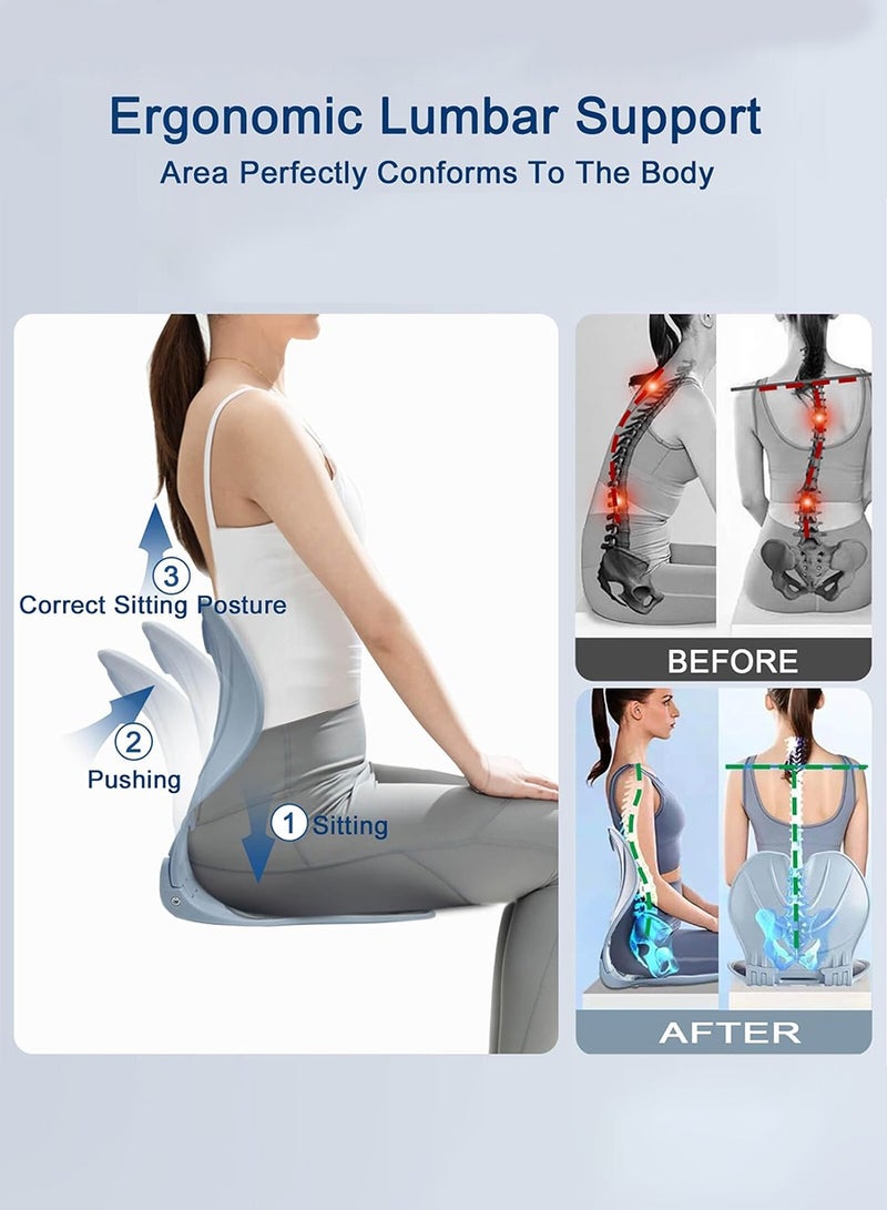 Beirui Lumbar support pad and seat cushion set, soft and strong support memory cotton, suitable for computer chairs and office chair cushions, orthopedic tailbone pads for comfortable ergonomics  - Image 4