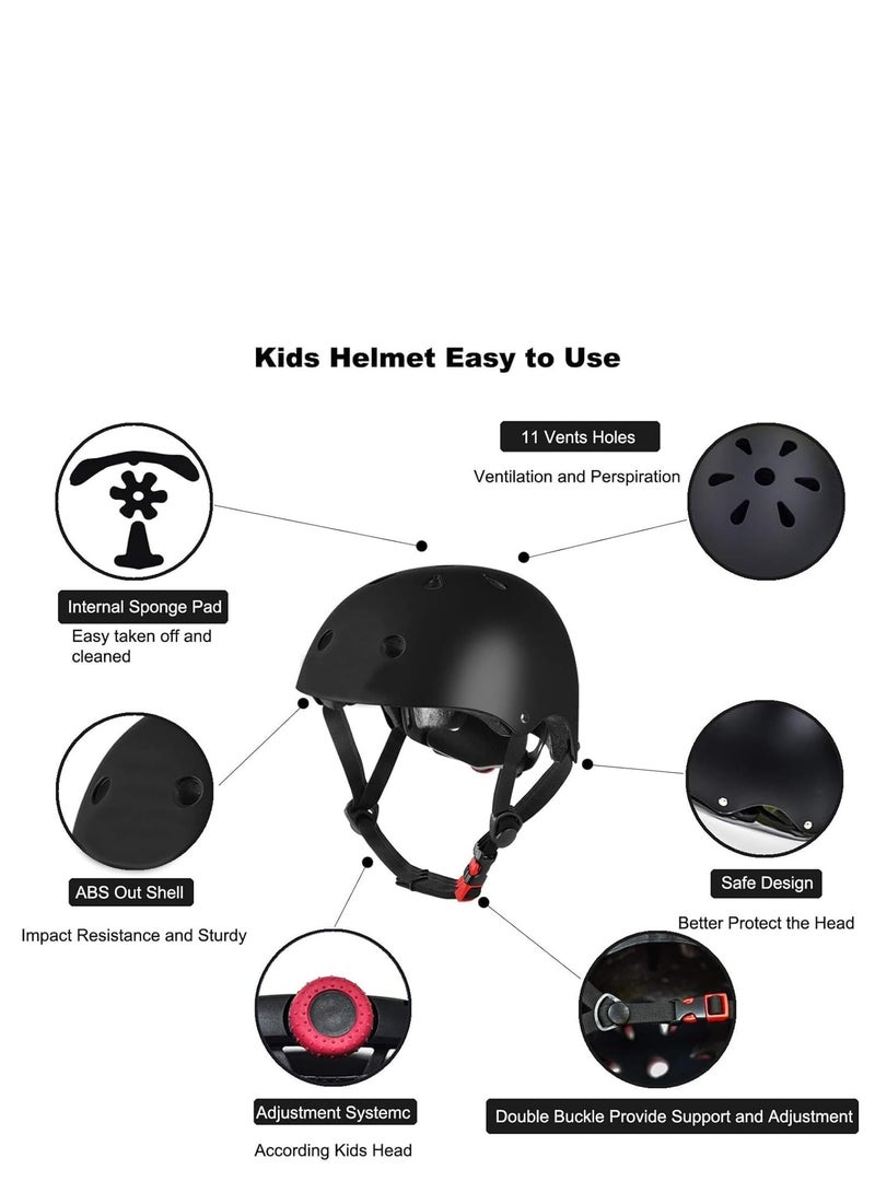 TRASSLE Kids Bike Helmet Set，Adjustable Helmet for Ages 3-9 Girls boys,Protective Gear with Elbow Knee Wrist Pads for Multi-Sports Skateboarding Bike Riding Scooter Inline Roller Skate  - Image 2