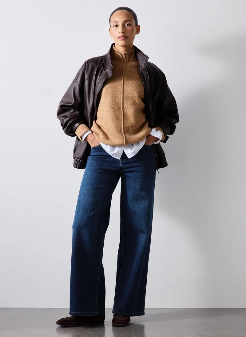 Matalan Blue Dark Wash Stretch Wide Leg Jeans for Women | Best Price UAE
