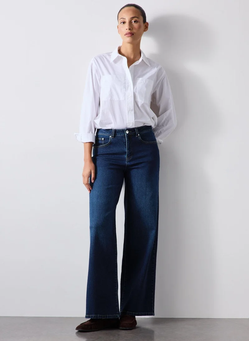 Dark Wash Stretch Wide Leg Jeans