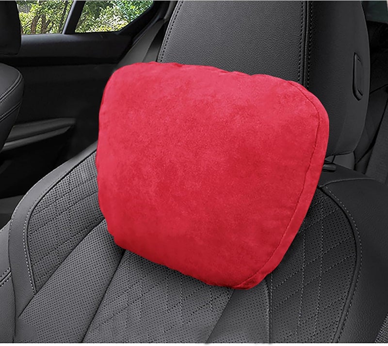 POKSRI Car Neck Pillow for Driving headrests, car headrest Pillows,Universal fit Support Travel Necks Head Rest Vehicle Front Rear Cushion Seats Lying,Multifunctional Adjustable (Bright Red) - Image 2