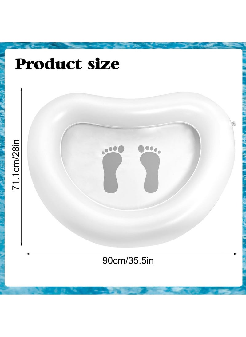 Inflatable Foot Pool Bath Basin, 35.5x28 inch Pool Foot Soak Washing Tub, Portable Foot Soaking Basin for Pool Entry Ladder Swimming Pool, Clean Feet Pedicure Supplies Suitable for Pool Spa - Image 2