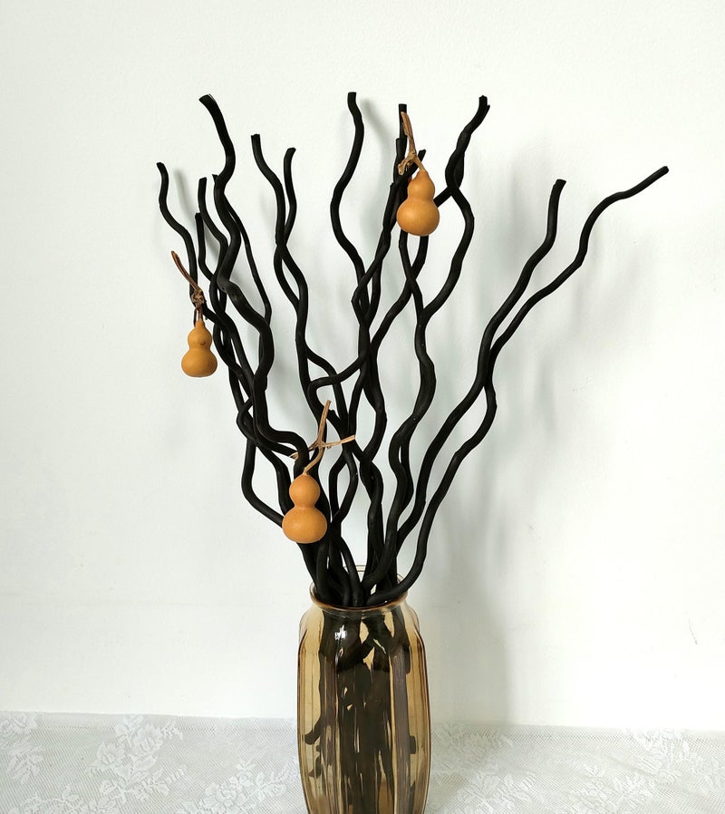 DongArts Dried Curly Willow Branches, 21-23 Inch Natural Dried Branch Twigs Decorative Wood Sticks for DIY Crafts, Vases Wedding Home DÃ©cor, Elegant Black - Image 3