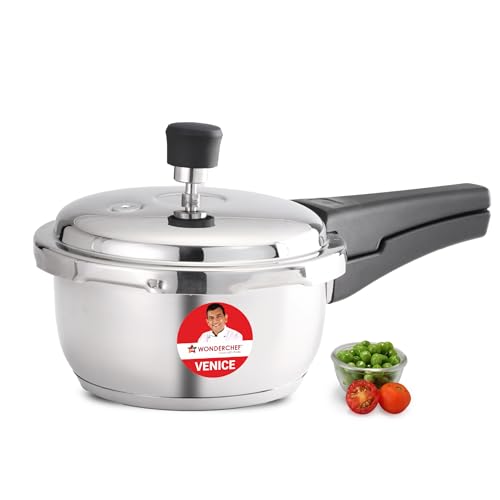 Wonderchef Venice Stainless-steel Pressure Cooker | 2L | Outer Lid | Triply Bottom | Safe Cooking | Compatible with Gas Stove, Induction, Ceramic, and Electric Stoves | ISI Certified | 5-Year Warranty - Image 1