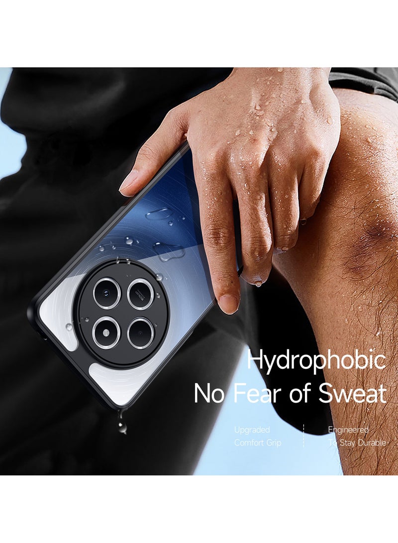 DUX DUCIS Aimo Cover for the Redmi 14C/14R/Poco C75 mobile phone slim, transparent matte cover made of TPU, polycarbonate, polypropylene, silicone - black - Image 4