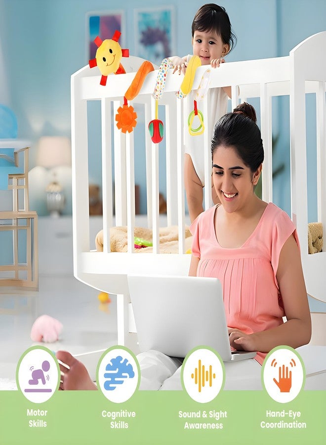 Nuluv Fruits Spiral Stroller Toy Stretch Plush Toys, Hanging Rattle Toys for Crib, Pram, Newborn Sensory Toy Best Gift for 0-12 Months,Multicolor - Image 3