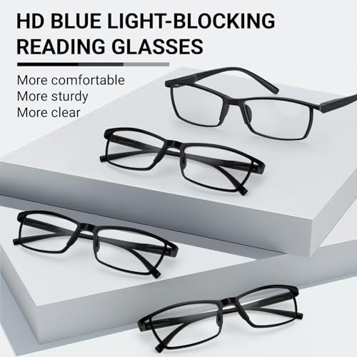 TERAISE 4PCS Fashion Anti-blue light Reading Glasses Men Women Computer Reader(1.50X) - Image 2