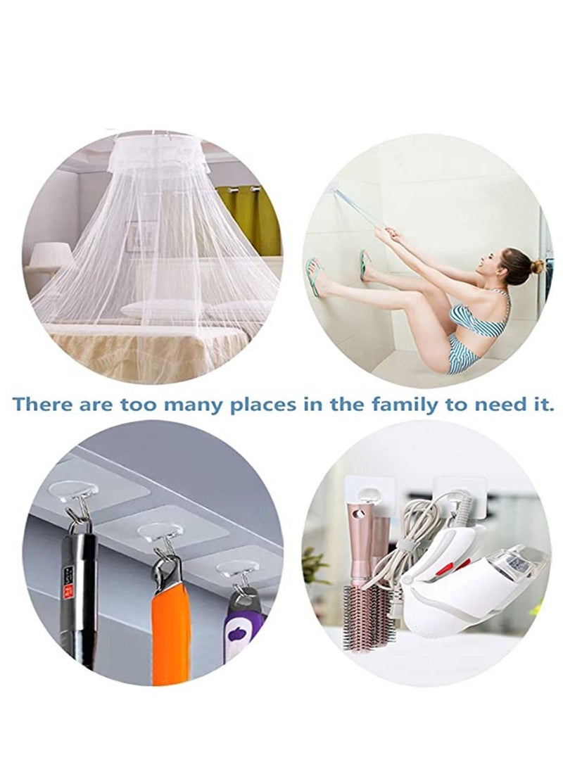 8 Pack Wall Hooks, Transparent Reusable Seamless Waterproof and Oilproof, Bathroom Kitchen Heavy Duty Self Adhesive Hooks - Image 4
