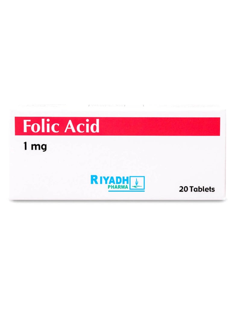 الرياض فارما حامض الفوليك 1 مجم 20 قرص - Image 1
