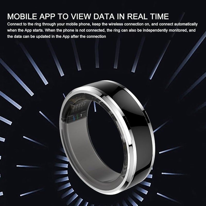 Smart Ring Size 8 Aluminum Alloy Ceramic Health Tracker Sleep Monitor Pedometer Motion Sensing Game 400mAh Charging Case - Image 5