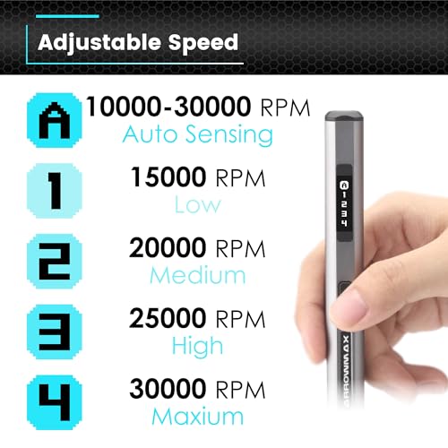 ArrowMax AM ARROWMAX Smart Engraving Pen, HollowCup Motor, 42 Bits with Aluminum Case, OLED, Magnetic Charge, Mini Electric Engraving Tool for Metal, Wood, Glass and Plastic (SGS PRO) - Image 3