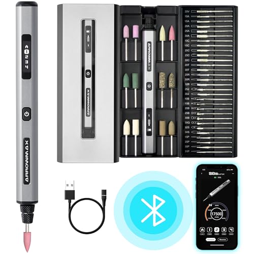 ArrowMax AM ARROWMAX Smart Engraving Pen, HollowCup Motor, 42 Bits with Aluminum Case, OLED, Magnetic Charge, Mini Electric Engraving Tool for Metal, Wood, Glass and Plastic (SGS PRO) - Image 1