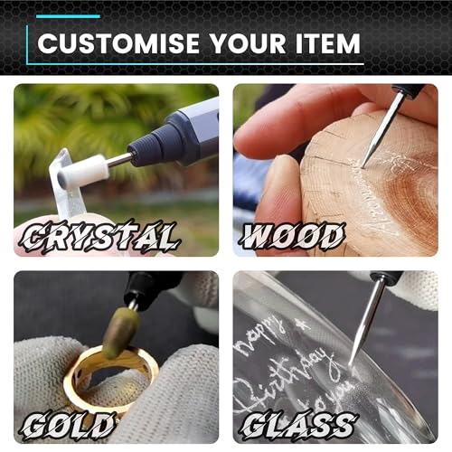 ArrowMax AM ARROWMAX Smart Engraving Pen, HollowCup Motor, 42 Bits with Aluminum Case, OLED, Magnetic Charge, Mini Electric Engraving Tool for Metal, Wood, Glass and Plastic (SGS PRO) - Image 2