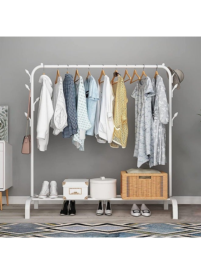 رولستيمي رف ملابس معدني متعدد الأغراض مع أرفف سفلية أبيض 110 * 40 * 150 سم - Image 1