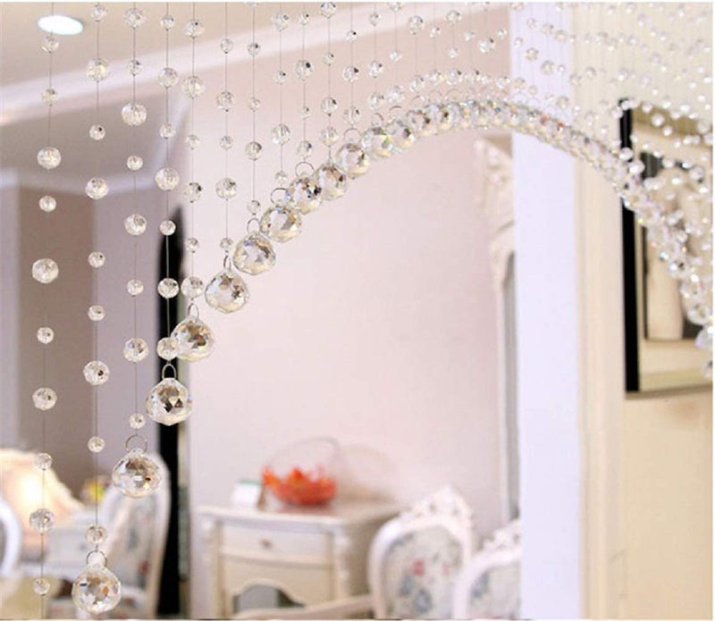 LIGHT WAVE lw Crystal 30 String Glass Drops Crystal Beads Curtain with 30 mm Glass Drops Arch Shape (30 String Suitable fo 4 to 5 feet) - Image 2