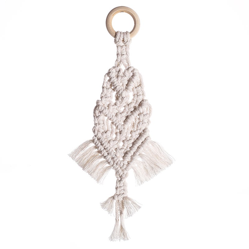 Handmade Tassel Hanging Decor Creative Wall Hanging Adornment Chic Hanging Ornament Wall Decor for Home Bedroom (White)
