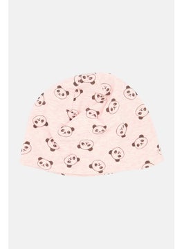 Reserved Toddlers Girl Allover Print Beanie, Pink Combo  - Image 2