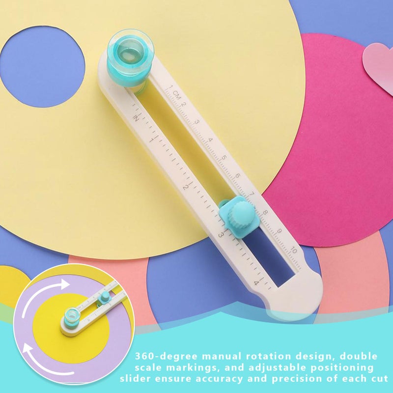 hinbkenla Circle Cutters For Crafts,Diy Circle Cutter,Circle Paper Cutter,Adjustable Any Size 2-20cm Come With Bottom Blade Guard, Easy Operation And Smooth Cutting - Image 4