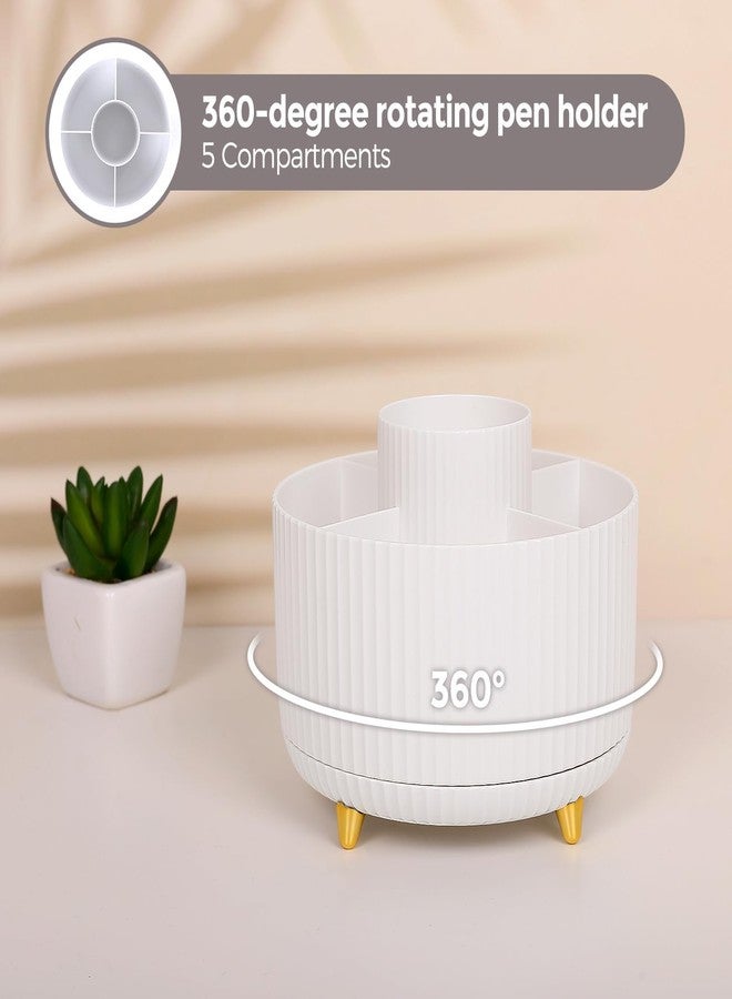 SKYDUE White Office Supplies Set, Office Desk Accessories 10PCS, Pencil Holder for Desk, Stapler, Tape Dispenser, Scissors, Ruler, Binder/Paper Clips and 1000pcs Staples,Desk Supplies Set - Image 3