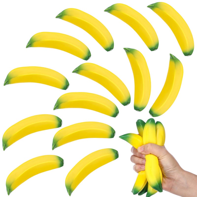 Kasyat 15 Pcs Banana Stress Toys Banana Stretchy Toys PU Relief Stress Balls Classroom Birthday Xmas Gifts Tiny Party Supplies for Relief Party Favors Bag Fillers551 Inches - Image 3
