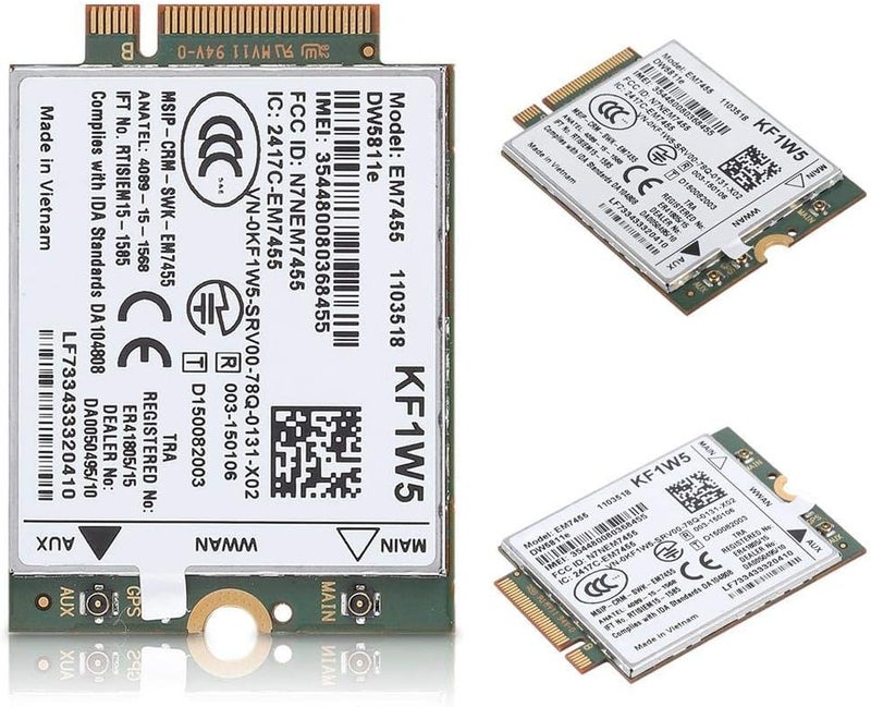 كلاراكو بطاقة EM7455 اللاسلكية 4G LTE WWAN NGFF لسلسلة Dell Latitude، سرعة تنزيل قصوى 300 ميجابت في الثانية، سرعة رفع قصوى 50 ميجابت في الثانية - Image 4