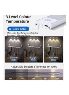 Y&D Under Cabinet Wireless Lights, LED Motion Sensor Light Indoor,Under Counter Closet Lights with 3 Modes,USB Rechargeable Cat's Eye Hill Corrugated for Wardrobe Kitchen (White)  - Image 4