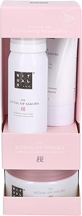 RITUALS Gift Set for Women from The Ritual of Sakura with Shower Foam Body Cream Body Scrub with Rice Milk Cherry Blossom Trial Set - Image 1