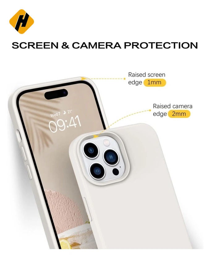 HuHa Soft Silicone Rubber Bumper Microfiber Lining Hard Back iPhone 15 Pro Max Back Cover Shockproof Protective Case Cover, Anti-Scratch, Dustproof, Premium Quality, Slim-Fit  - Image 2